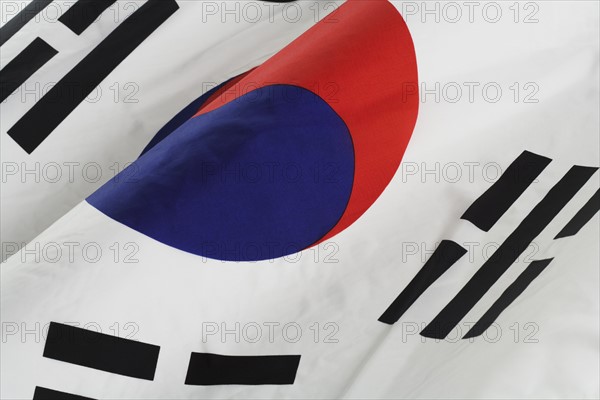 Close up of South Korean flag.