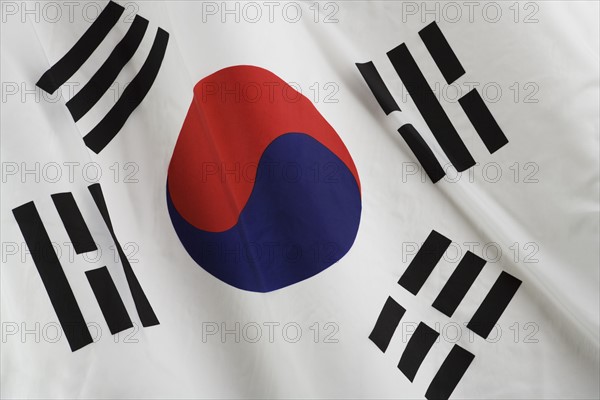 Close up of South Korean flag.