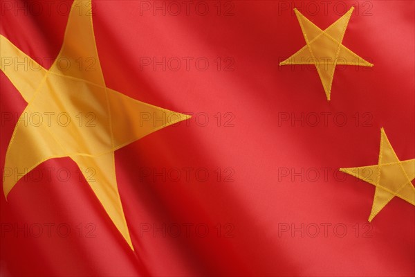 Close up of flag of China.