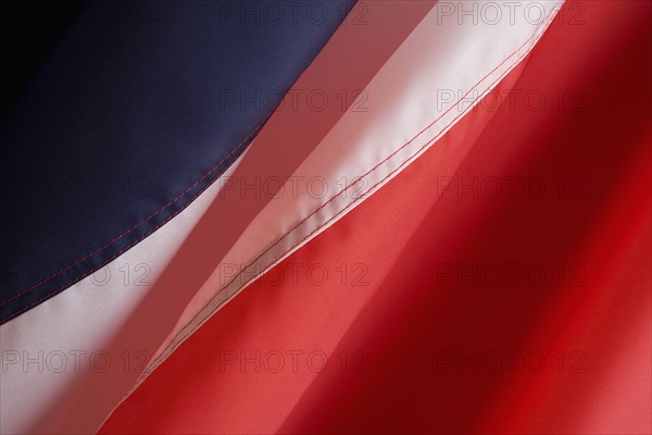 Close up of flag of France.