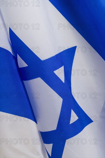 Close up of flag of Israel.