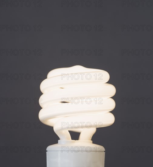 Close up of energy efficient light bulb.