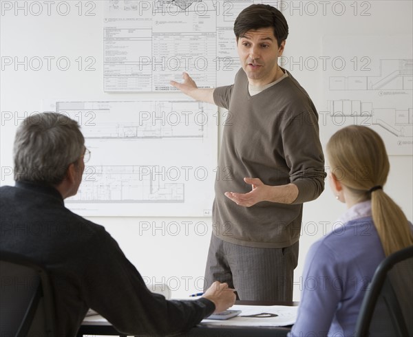 Businessman giving presentation.