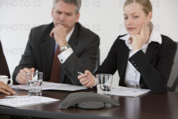 Businesspeople having teleconference.