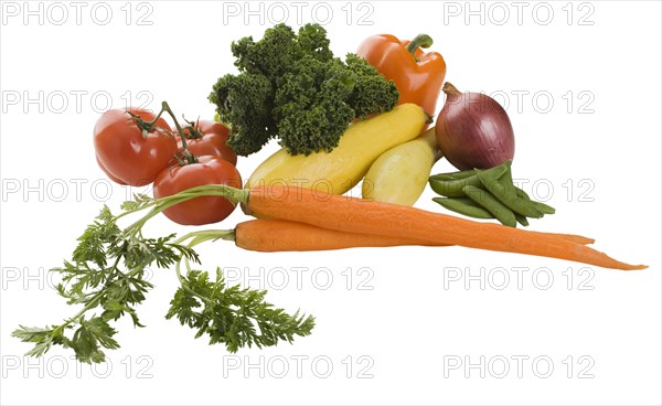 Close up of assorted vegetables.
