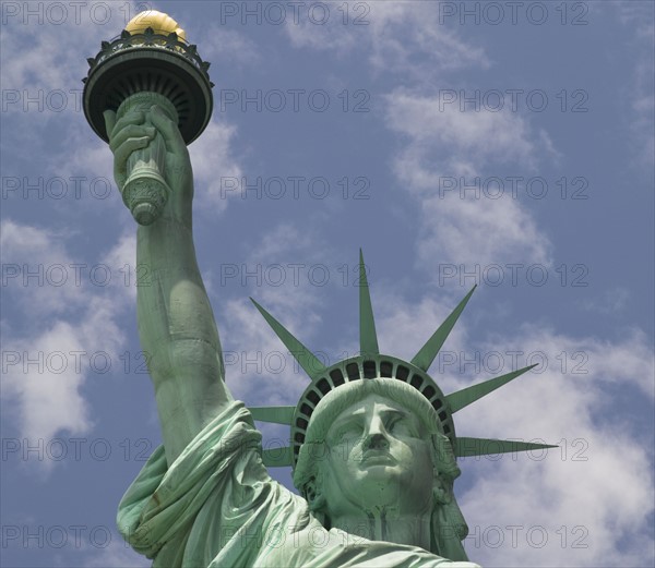 Low angle view of Statue of Liberty.