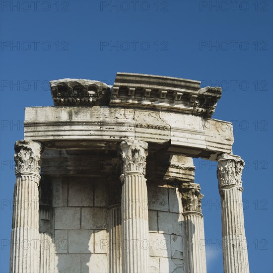 Close up of Temple of Vesta, Roman Forum, Italy.