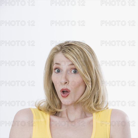 Woman looking surprised.