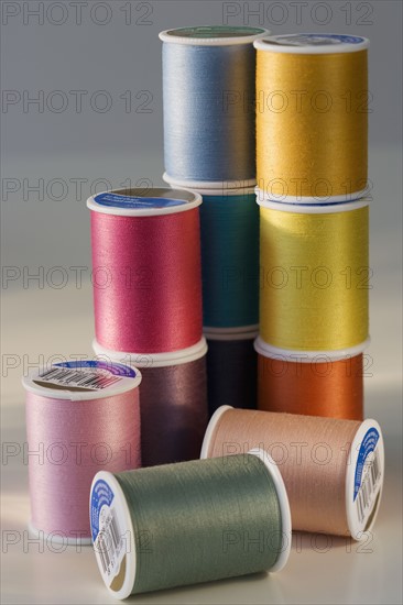 Close up of assorted thread.