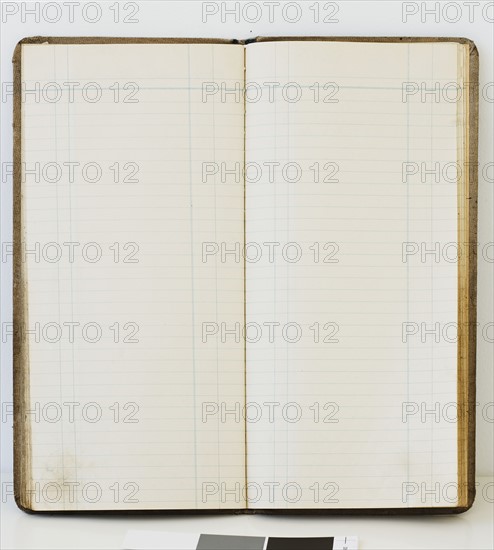 Blank open ledger book.