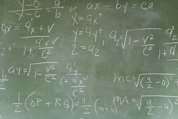 Blackboard with math equations.