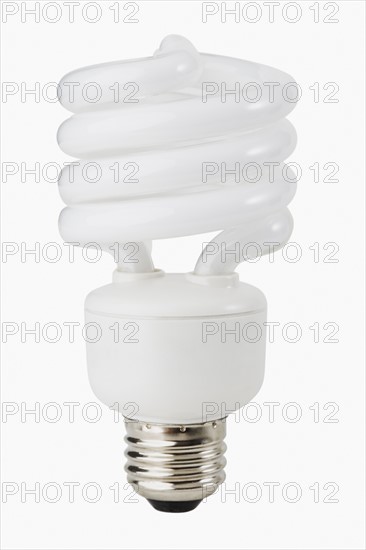 Close up of energy conservation light bulb.