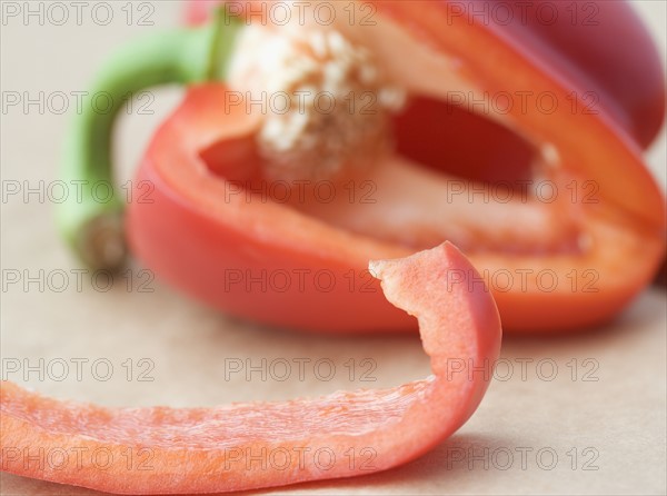 Still life of a red pepper. Date : 2006