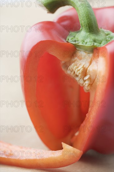 Still life of a red pepper. Date : 2006