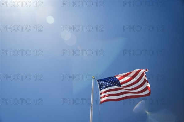 US flag against blue sky. Date : 2006