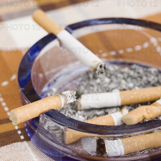 Still life of cigarettes in ashtray. Date : 2006