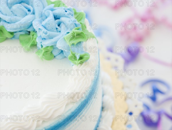 Close up of decorated cake. Date : 2006