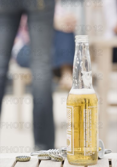 Beer bottle on table. Date : 2007