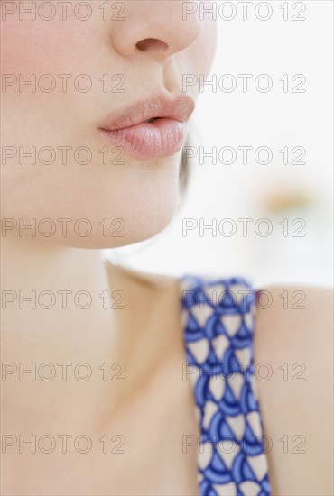 Close up of woman whistling. Date : 2007