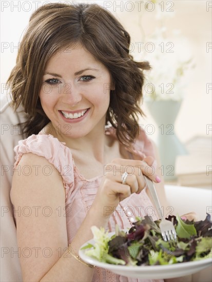 Woman eating salad. Date : 2007