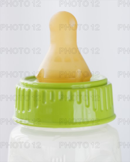 Close up of baby bottle. Date : 2007