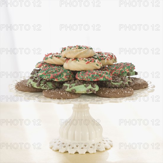 Close up of plate of cookies. Date : 2006