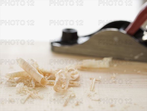 Close up of wood shavings. Date : 2006