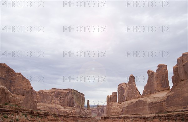 Courthouse Towers Arches National Park Moab Utah USA. Date : 2006
