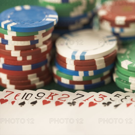 Still life of cards and chips. Date : 2006