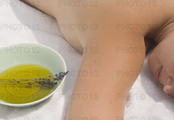 Woman at health spa. Date : 2006