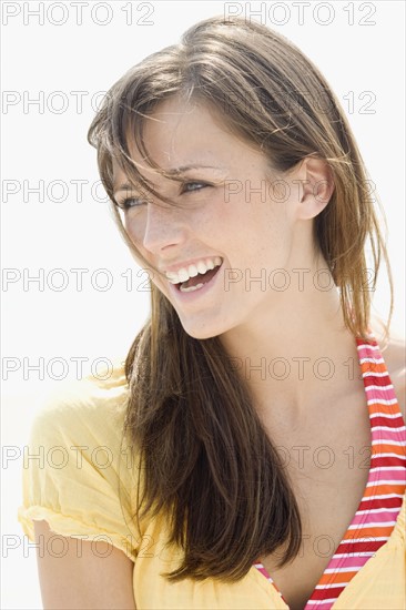 Close up of woman laughing. Date : 2007