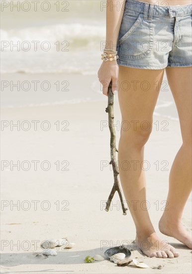 Young woman at beach. Date : 2007