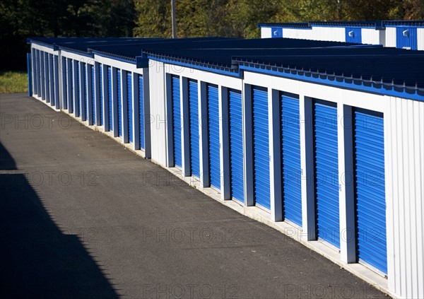 Row of outdoor self storage units. Date : 2007