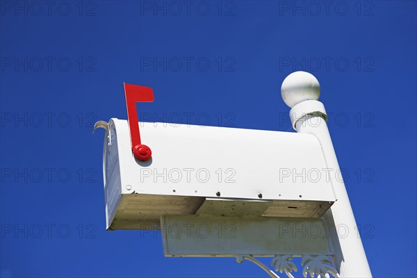 Low angle view of mailbox. Date : 2007