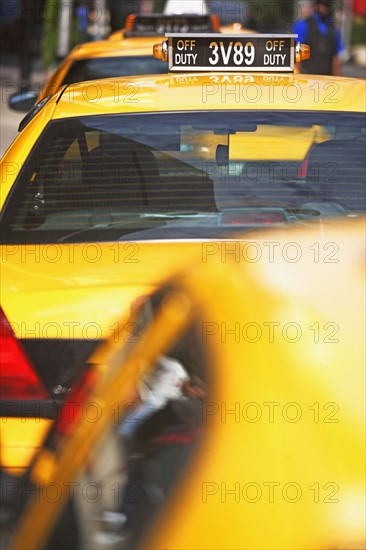 Taxi cabs parked in line. Date : 2007