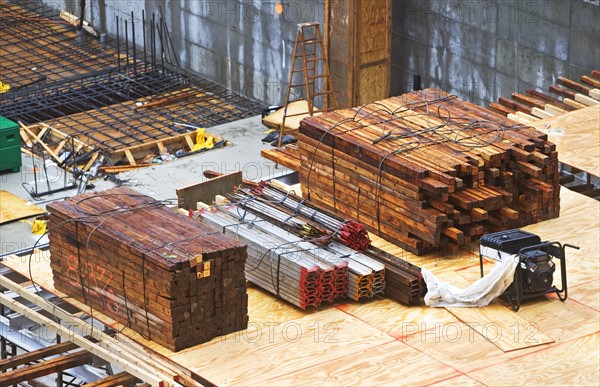 High angle view of construction site. Date : 2007