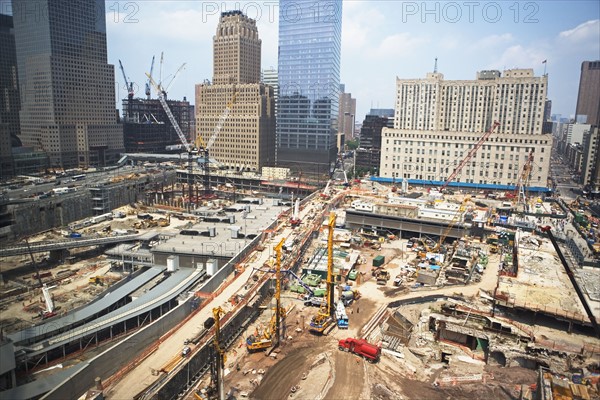 High angle view of ground zero, New York City. Date : 2007