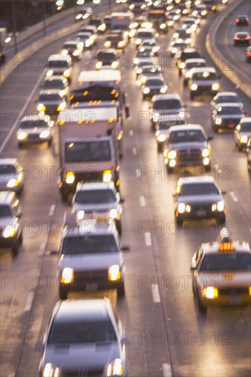 Blurred motion shot of traffic on large highway. Date : 2007