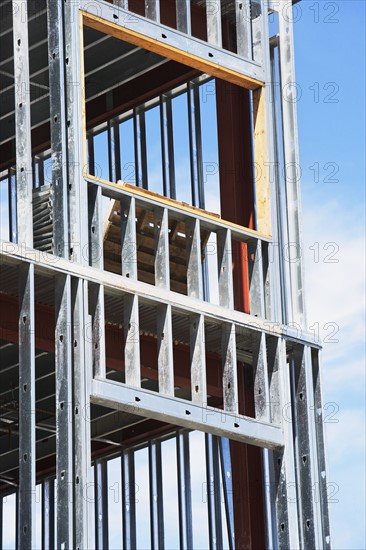 Low angle view of construction site. Date : 2007