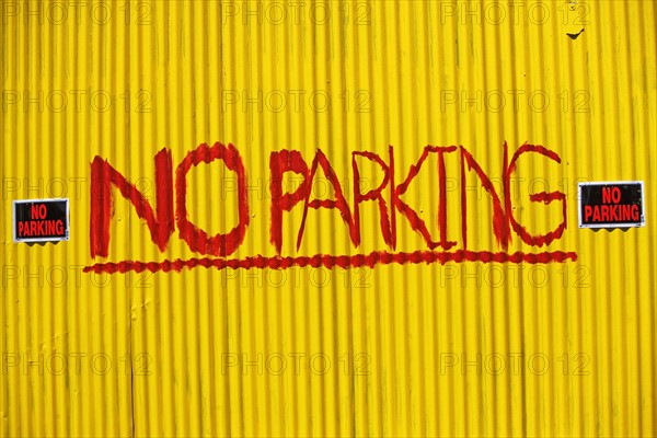 No Parking painted on wall. Date : 2007