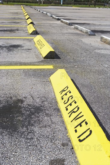 Row of Reserved parking spaces. Date : 2007