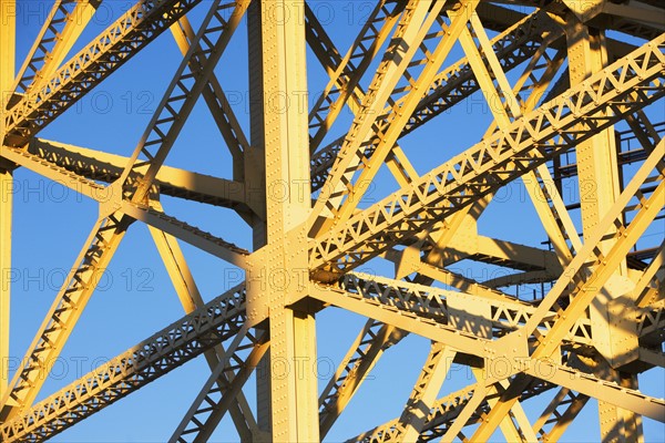 Low angle view of steel girders. Date : 2007