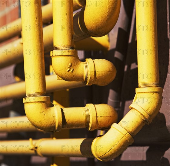 Close up of pipes on building. Date : 2007