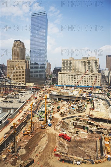 High angle view of ground zero, New York City. Date : 2007