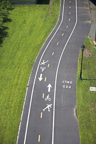 High angle view of bike trail. Date : 2007