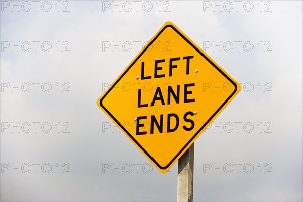 Left Lane Ends street sign. Date : 2007