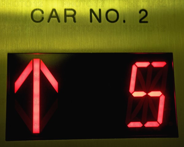 Close up of elevator floor display. Date : 2007