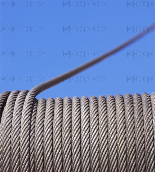 Close up of cable on winch. Date : 2007