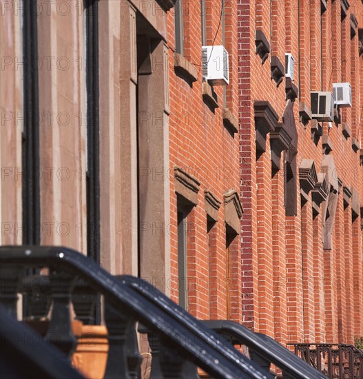 Brick buildings in urban area. Date : 2007