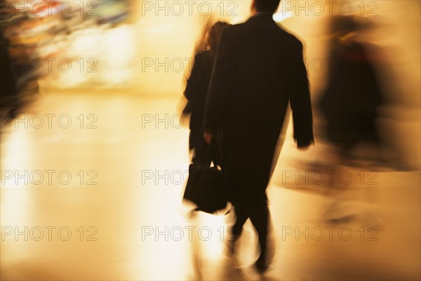 Blurred motion shot of people, Grand Central Station, New York City. Date : 2007